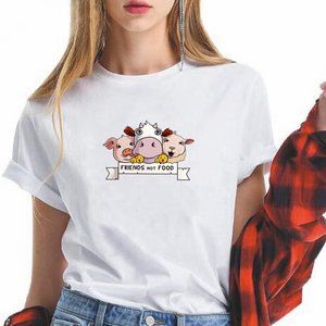 New Women T-shirt Vegetarian Print Streetwear Punk